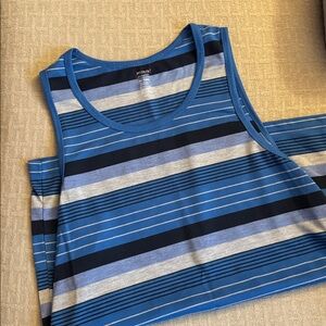 Men's Blue,Gray & Black Striped Tank, XL NWOT